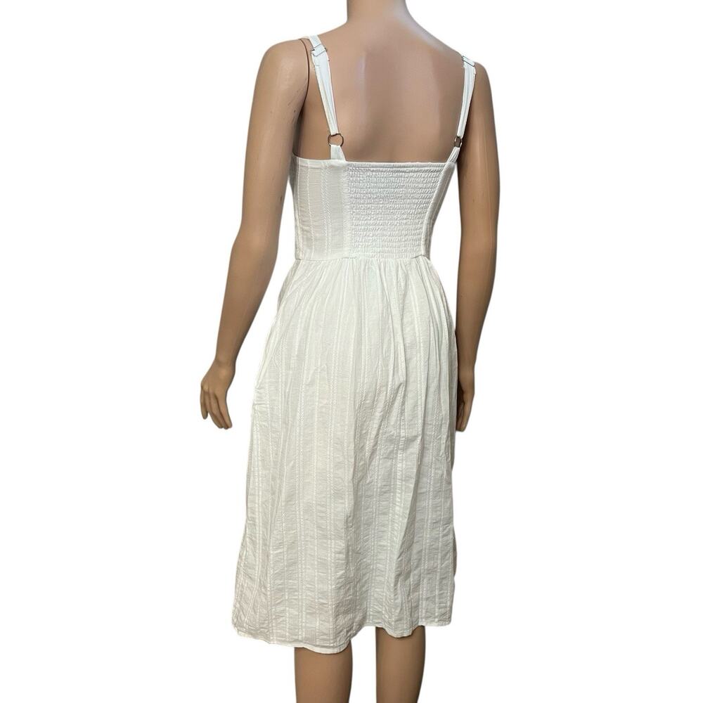 Wild Fable Milkmaid Midi Dress XXS White Cottagecore Cotton Vacation Flared - Picture 4 of 9
